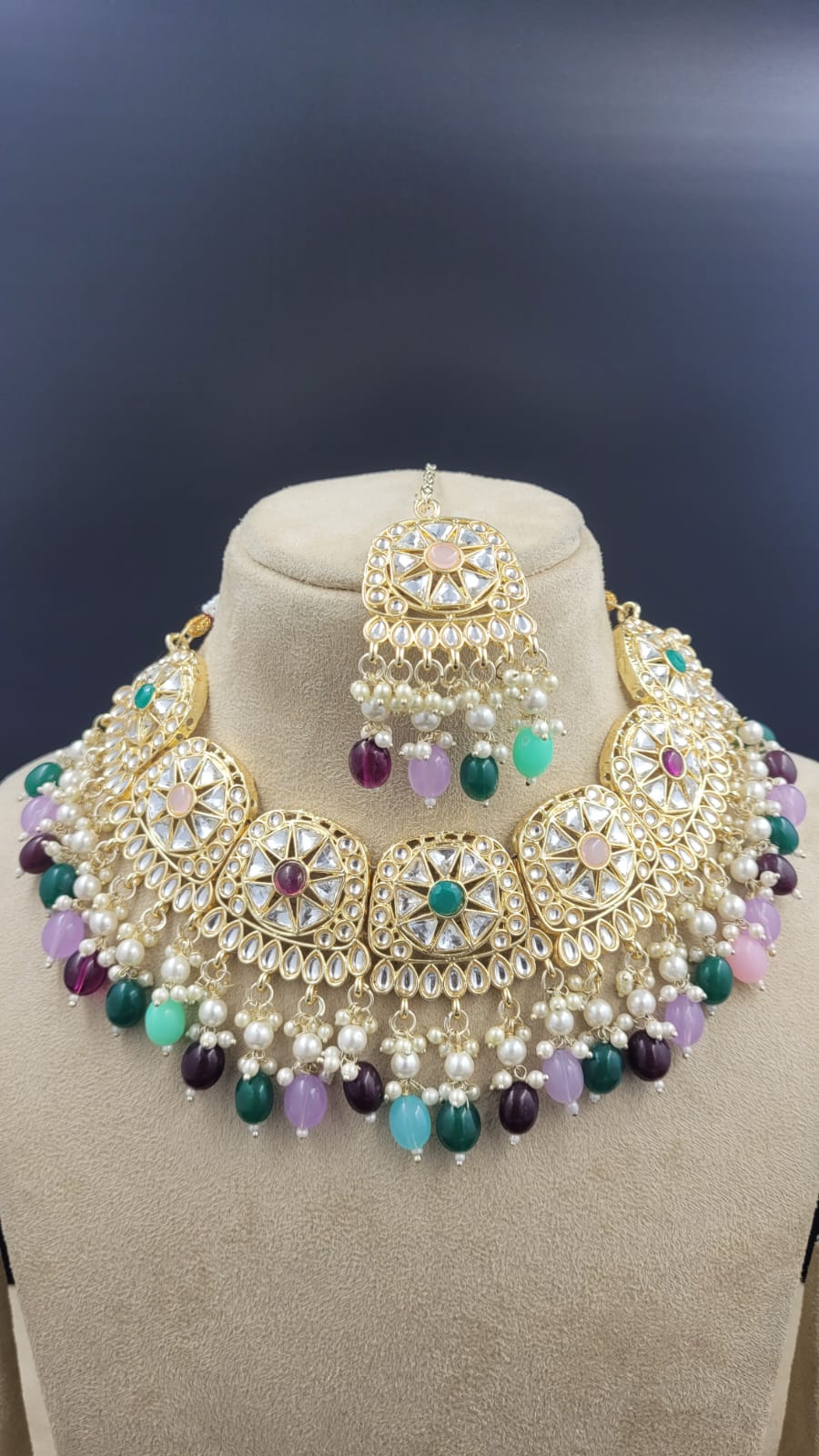 Kundan Semi Bridal Necklace Set