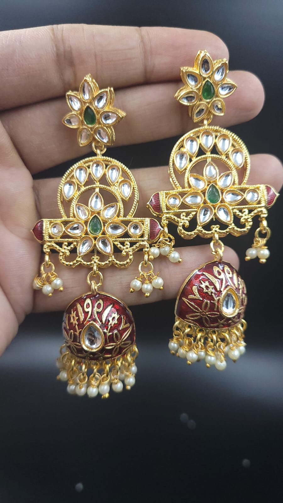 Kundan Meenakari Crystal Long Rajasthani style Rani haar