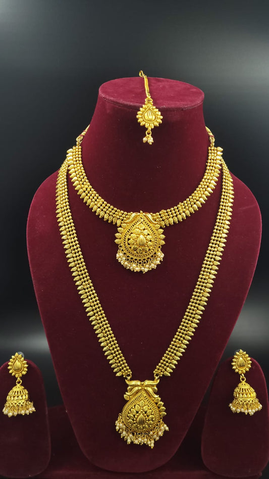 Temple Jewellery Mangtika Combo Set Gold Polish