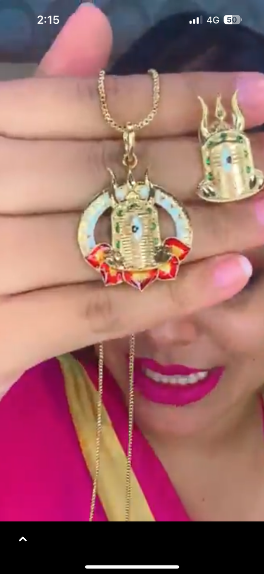 shiv locket earrings without chain