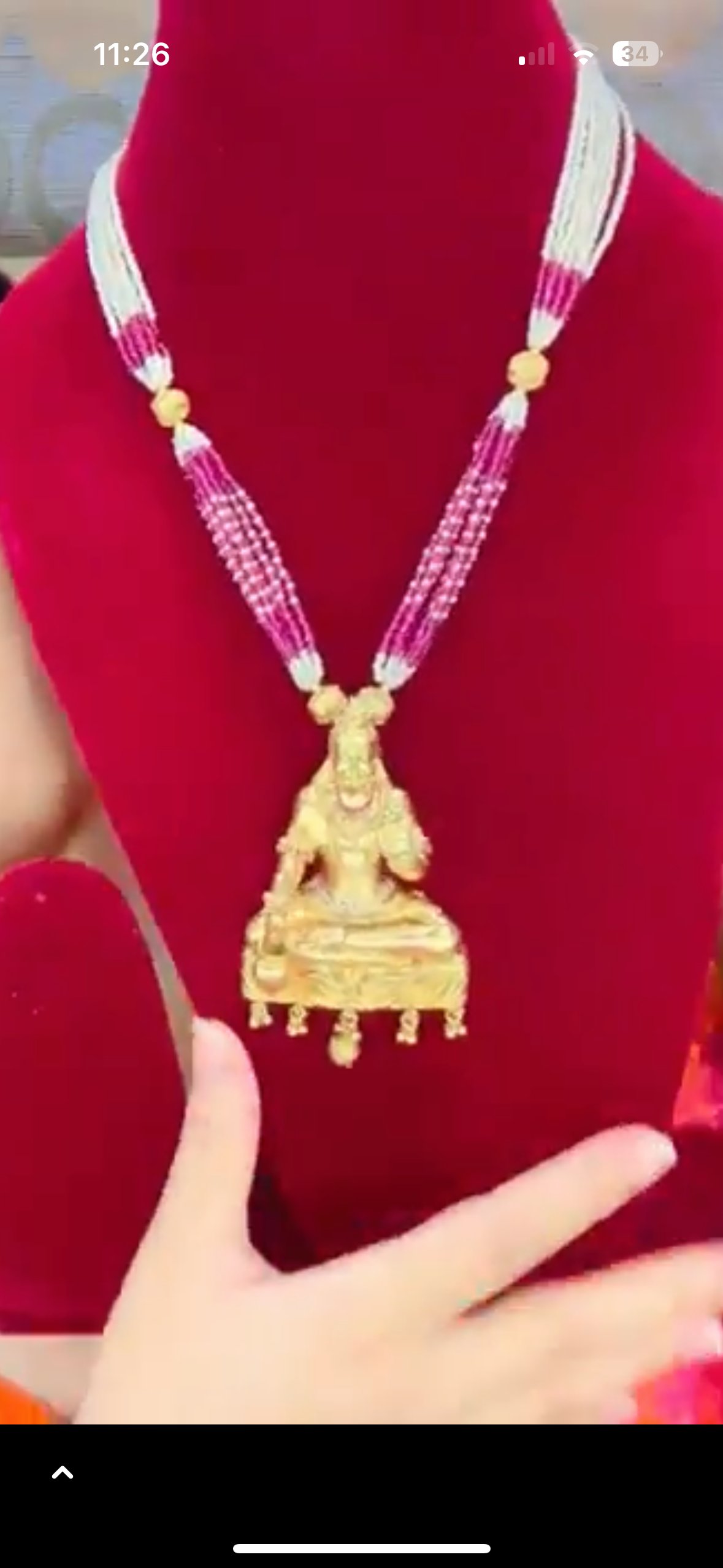 Shivji mala pendant set with earrings