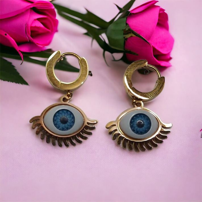 Anti Tarnish Evil Eye Ear Rings