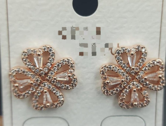 Daisy Flower with American Diamond studded Anti Tarnish Earrings