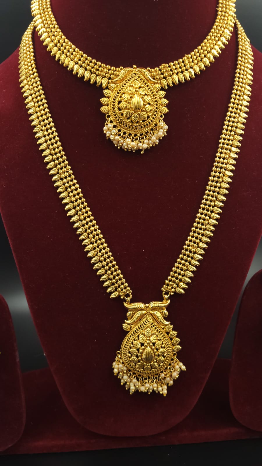 Temple Jewellery Mangtika Combo Set Gold Polish