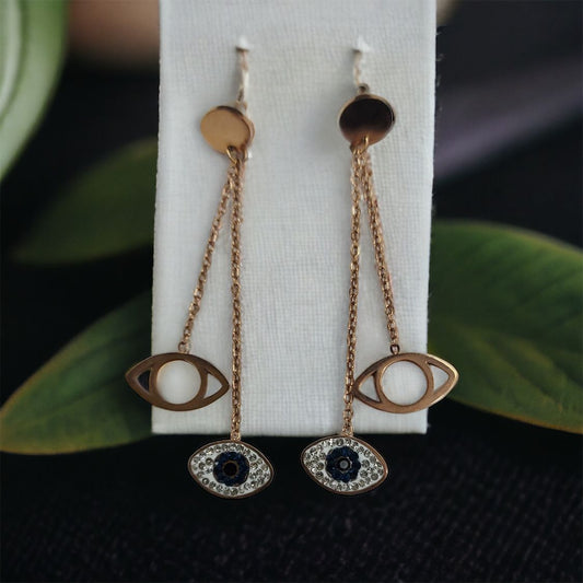 Anti Tarnish Evil Eye Ear Rings