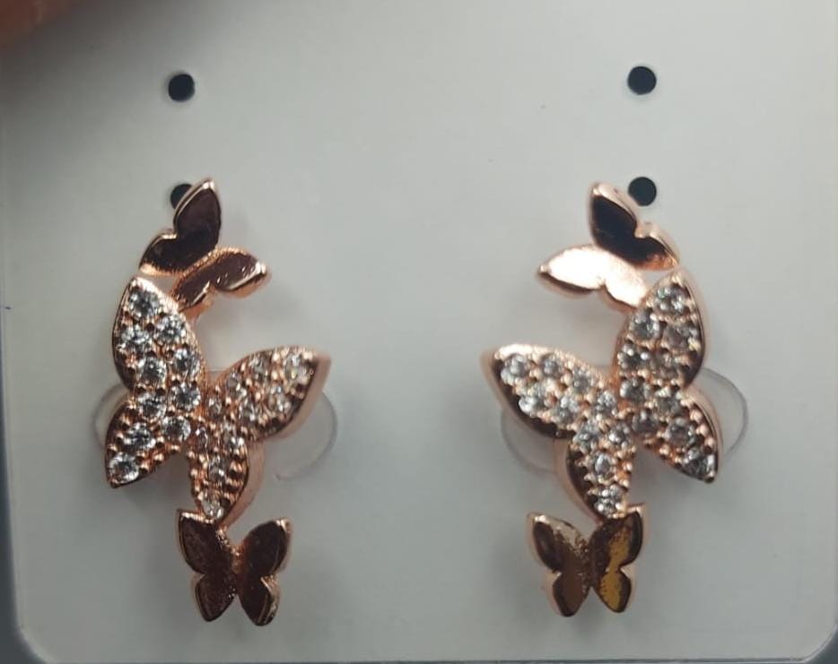 Butterfly Anti Tarnish Earrings with American Diamond studded