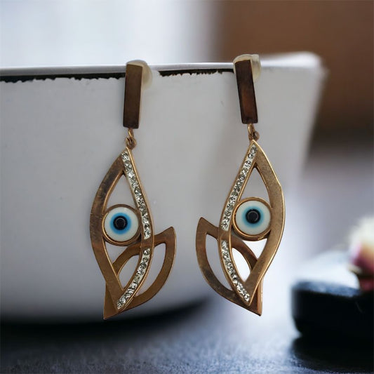 Anti Tarnish Evil Eye Ear Rings